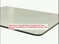 لوحة أوراق ACP الخارجية البيضاء مخصصة 3mm 4mm سمك ACP التغطية للمنازل / المباني جلد الألومنيوم 0.18mm