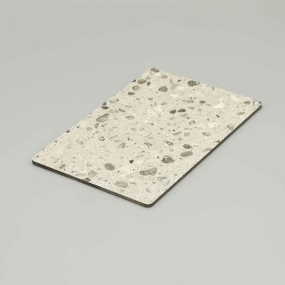 الأوراق الحائطية الزخرفة الرخامية الحبوب البيضاء اللوحة المكونة الألومنيوم Terrazzo