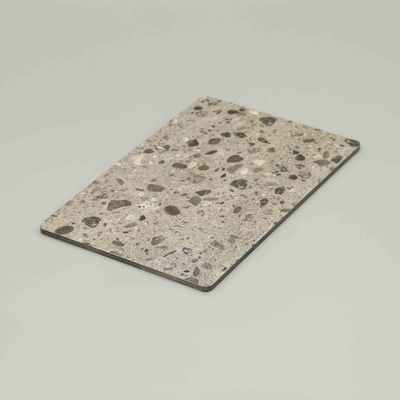 المقاومة للخدش Terrazzo Acp ورقة الرخام تصميم Pvdf ألومنيوم اللوحة المركبة 4MM 4x8ft للنشر الجاف من الجدران الخارجية