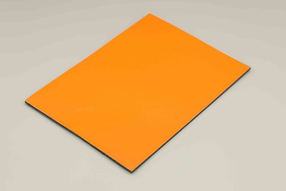 لوحة الجدار الخارجي ACM مع طلاء PVDF البرتقالي الألومنيوم المركب لوحة ديكور المبنى 4MM 1.22 * 2.44m